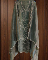 Shimmer Tissue Unstitched Suit Set with All-Over Swarovski Work
